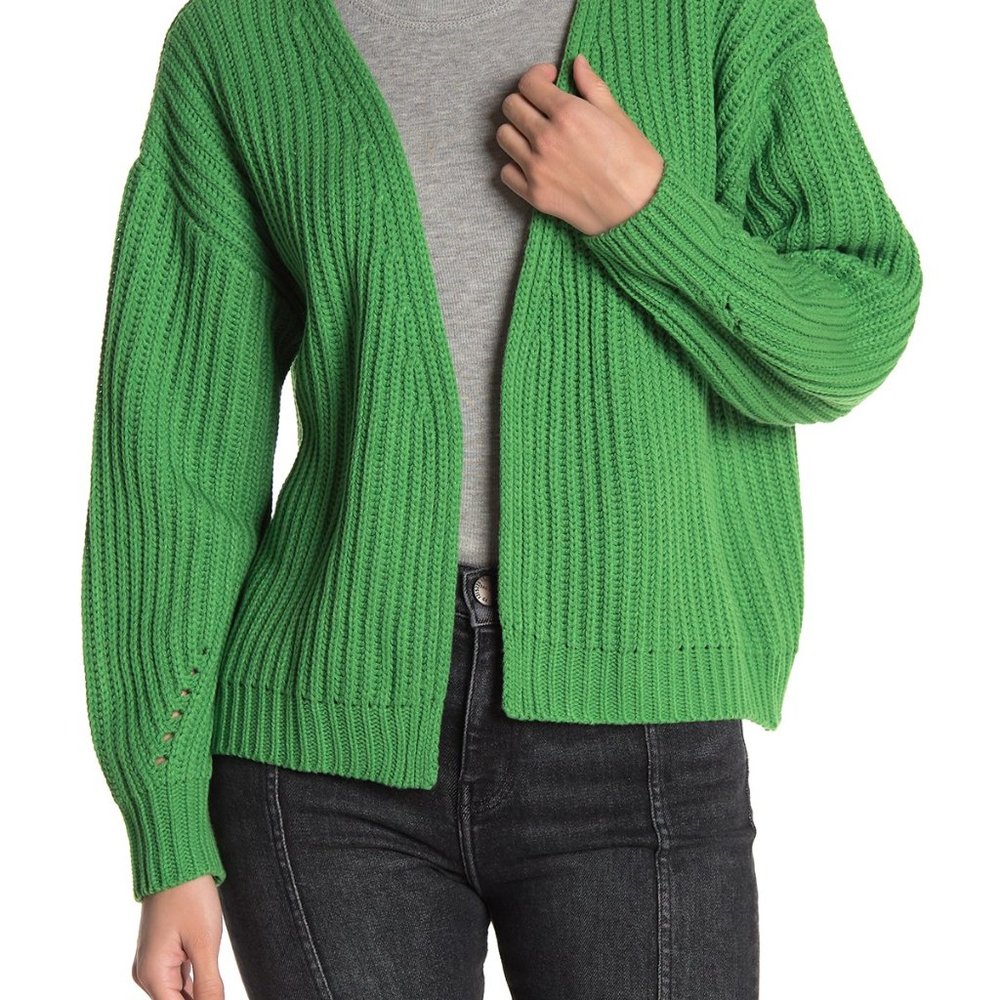 Code X Mode Open Front Dolman Cardigan Solid Green - image 1